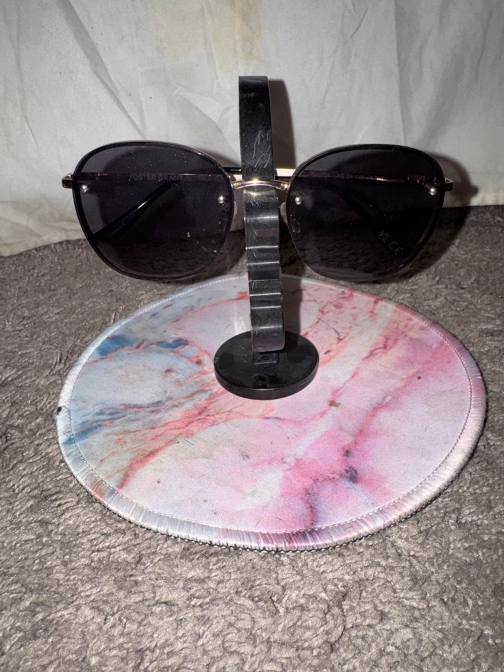 Foster Grant Black Lens Sunglasses with Gold Trim